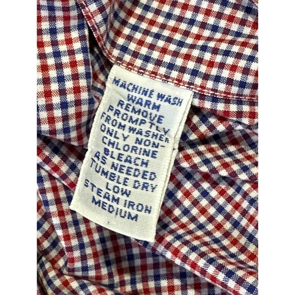 Ralph Lauren Men's Button Up Shirt Sz M‎ 15.5 Red Blue Check Yarmouth Cotton - Picture 7 of 8